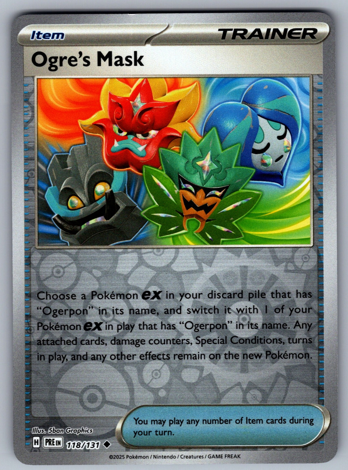 Ogre's Mask Reverse Holo Uncommon SV: Prismatic Evolutions 118/131 NM 2025