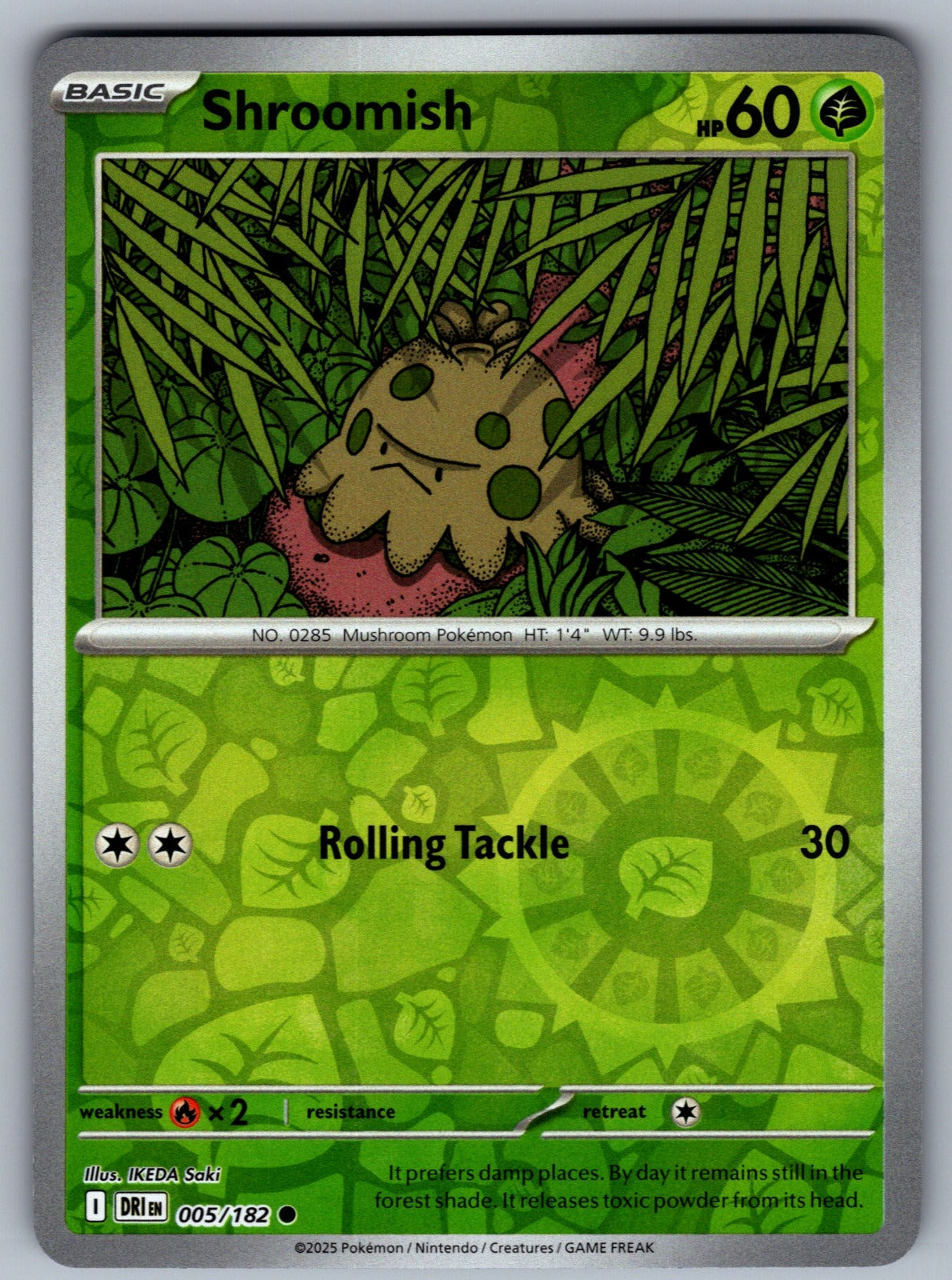 Shroomish Reverse Holo Common SV10: Destined Rivals 005/182 NM 2025