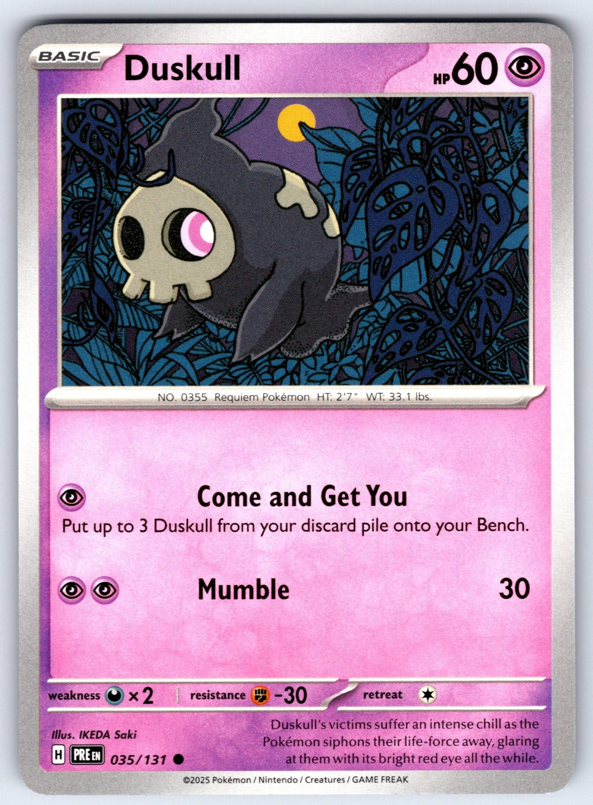 Duskull Common SV: Prismatic Evolutions 035/131 NM 2025