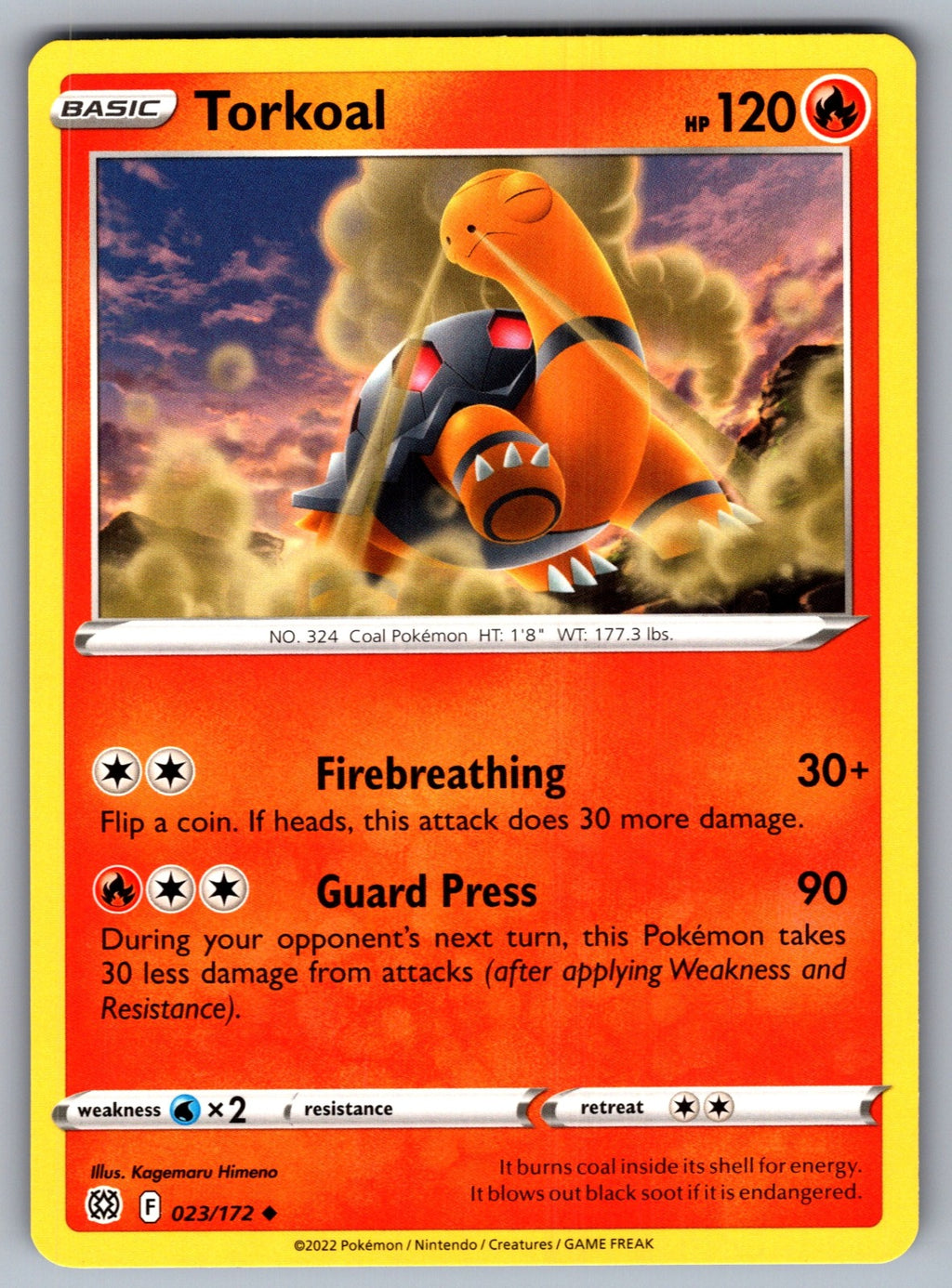 Torkoal Uncommon SWSH09: Brilliant Stars 023/172 NM 2022