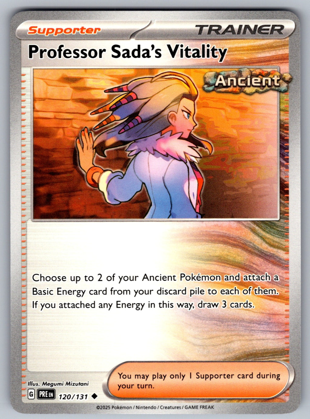 Professor Sada's Vitality Uncommon SV: Prismatic Evolutions 120/131 NM 2025