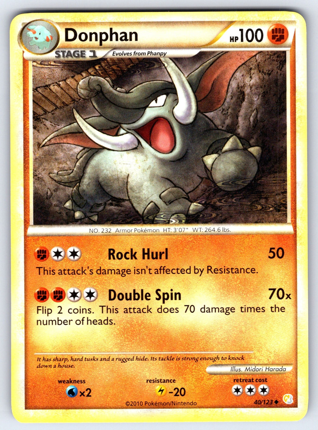 Donphan Uncommon HeartGold SoulSilver 40/123 LP 2010