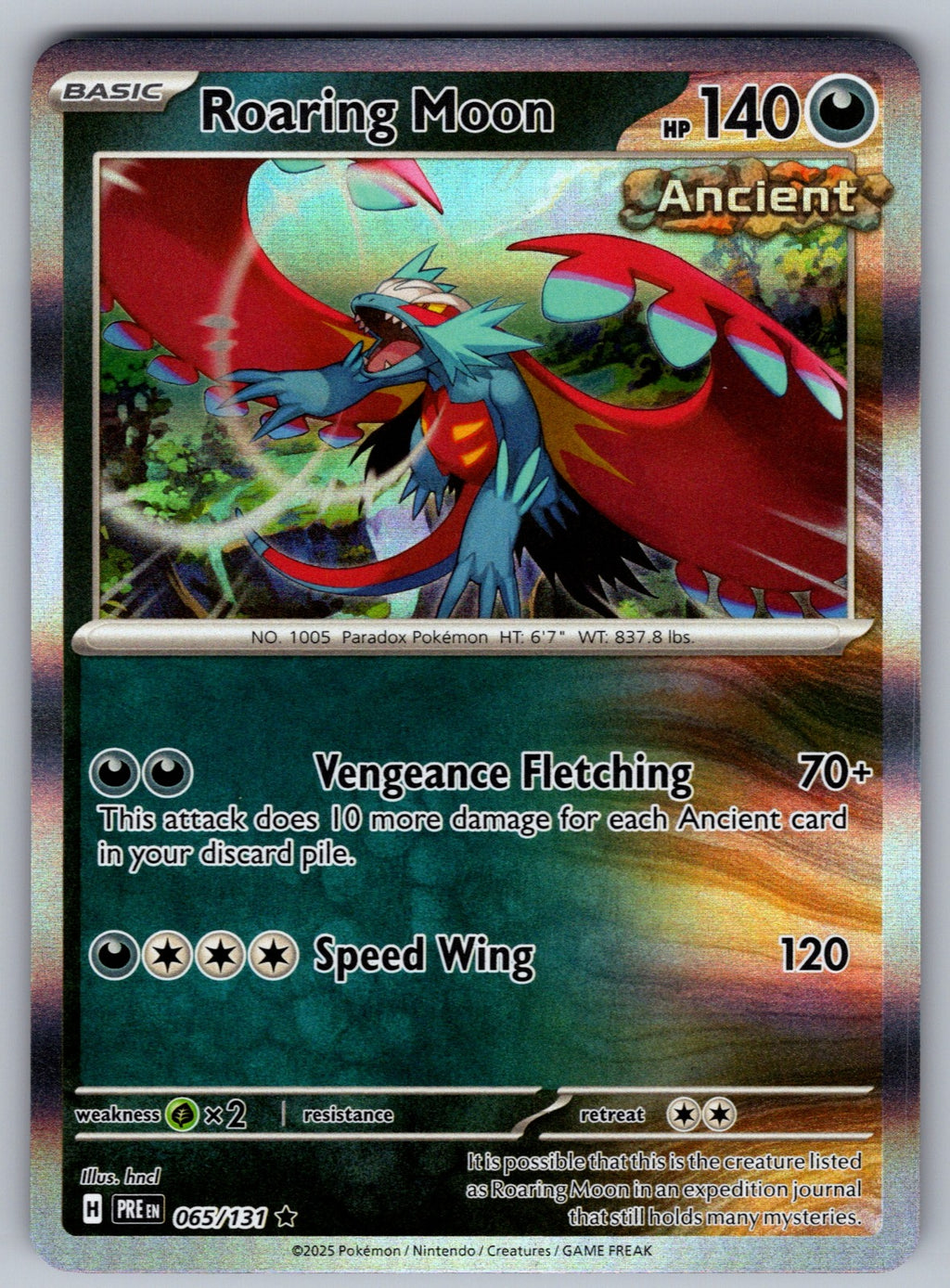 Roaring Moon Holo Rare SV05: Temporal Forces 109/162 NM 2024
