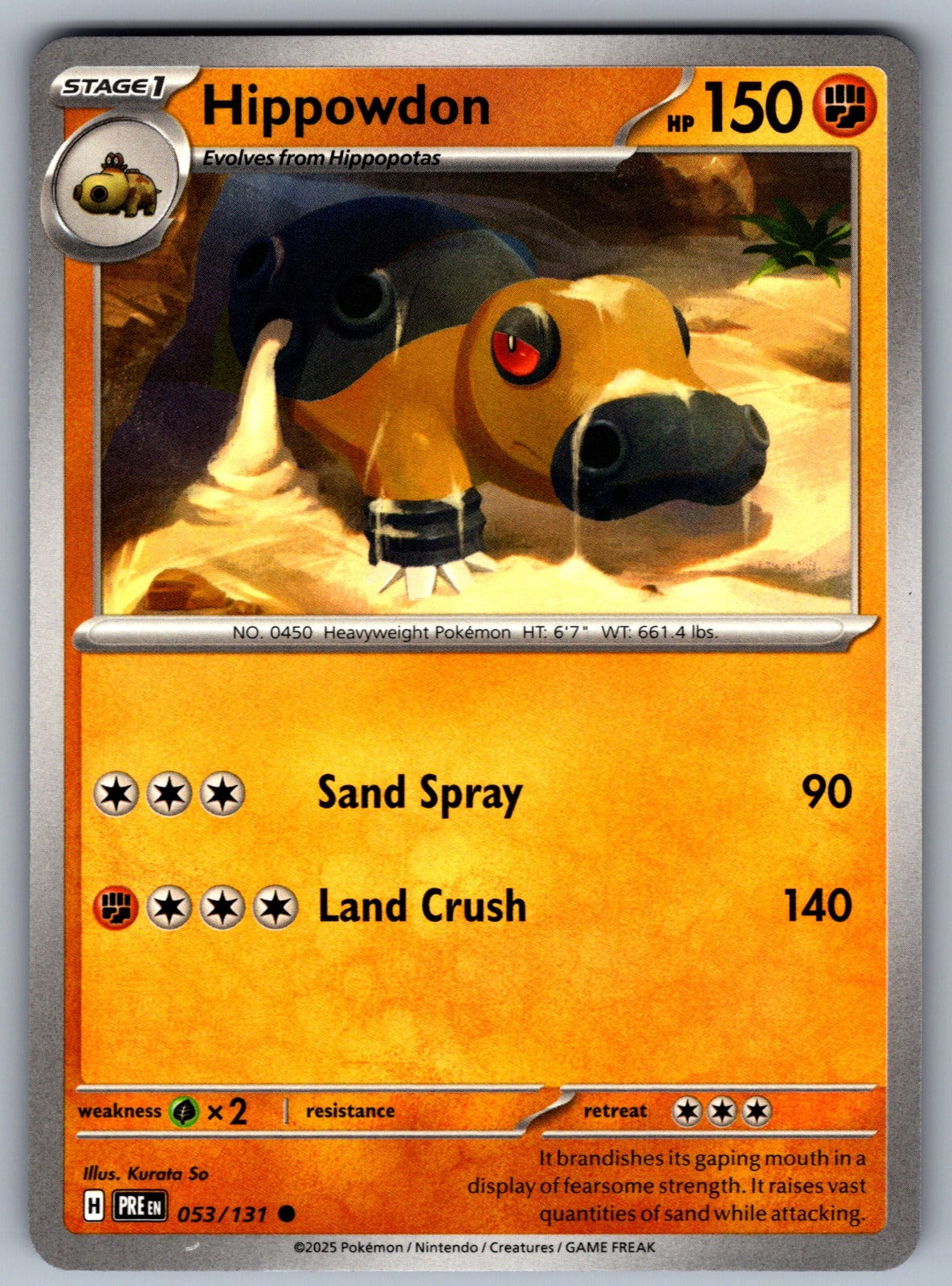 Hippowdon Common SV: Prismatic Evolutions 053/131 NM 2025