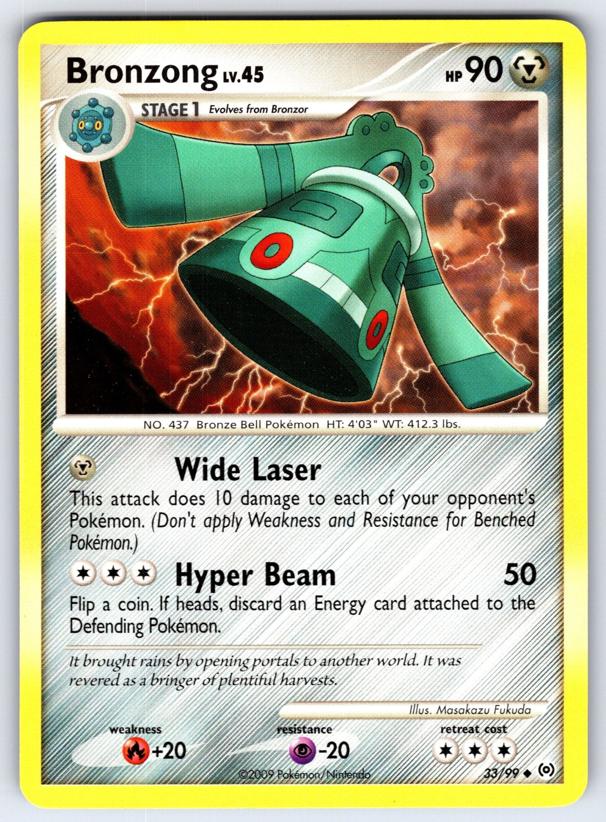 Bronzong (33) Uncommon Arceus 33/99 LP 2009