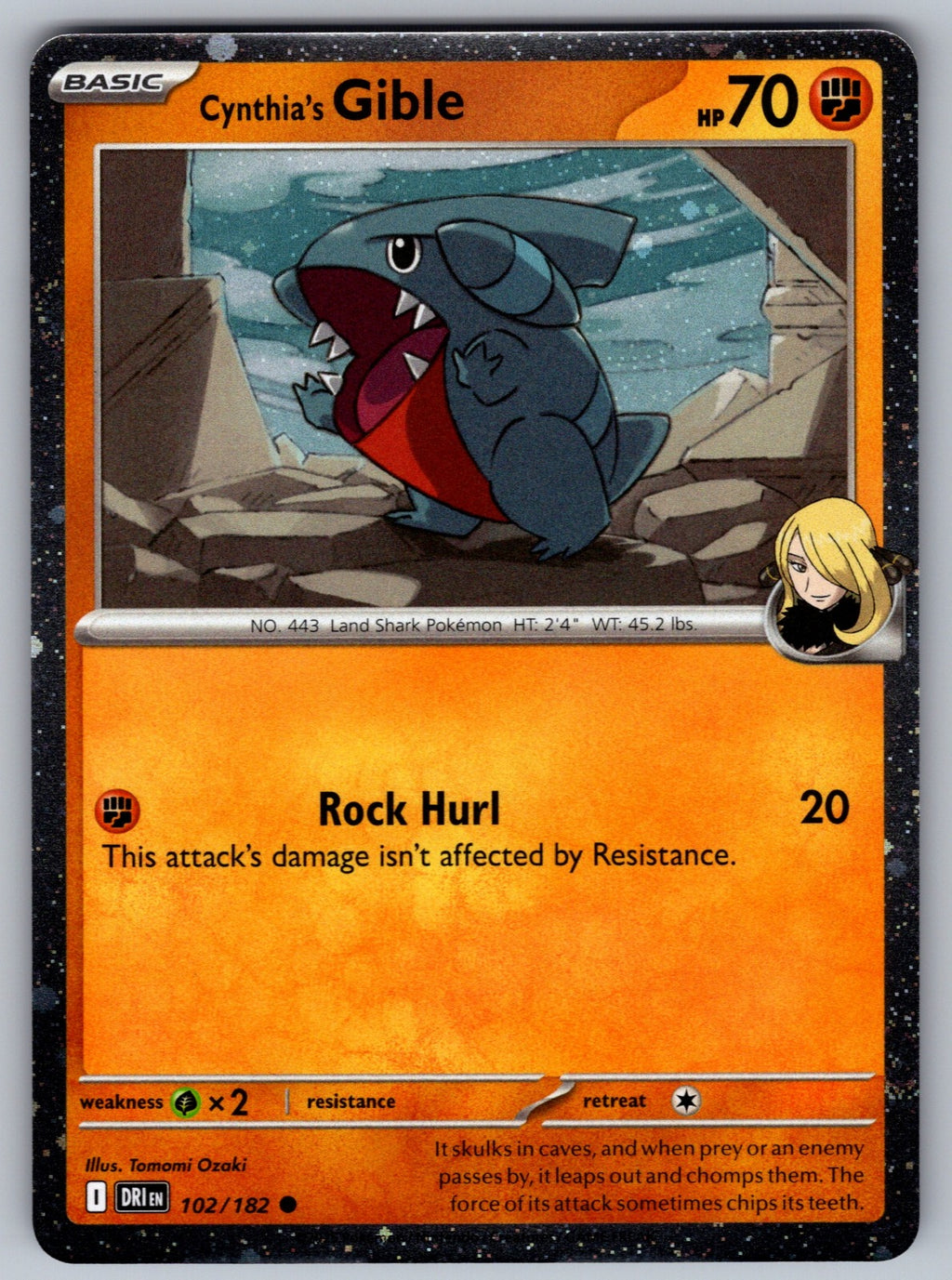 Cynthia's Gible Common SV10: Destined Rivals 102/182 NM 2025