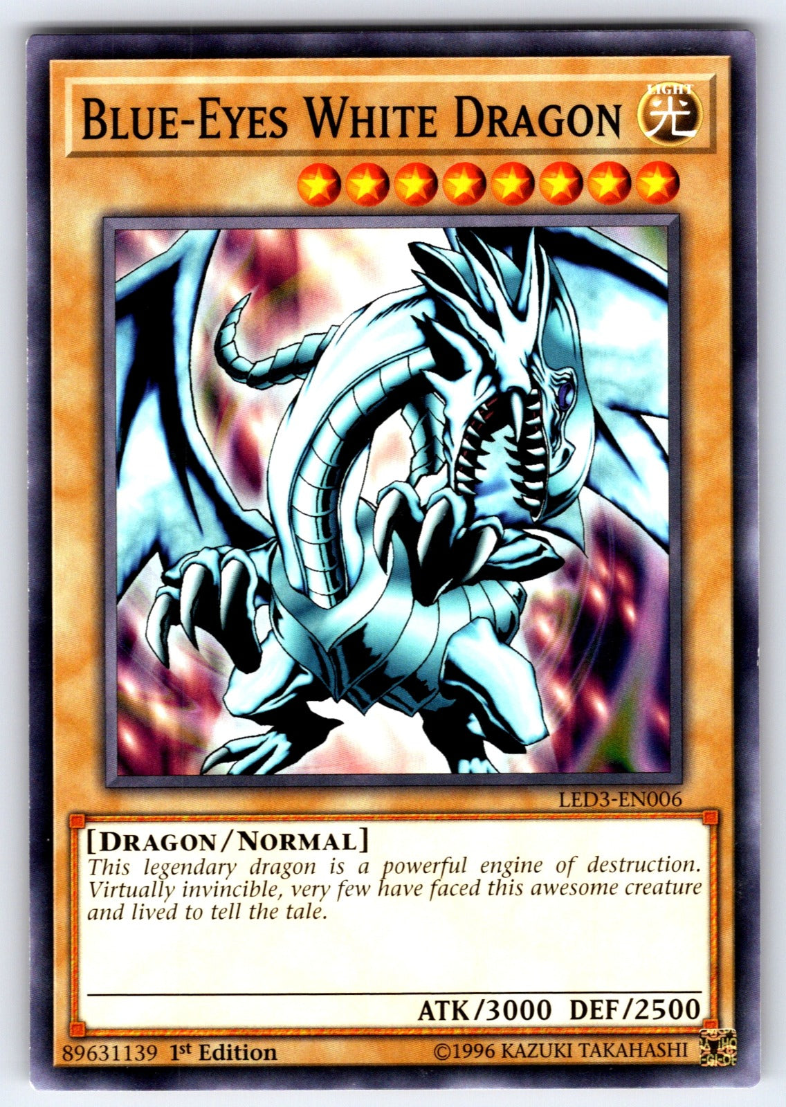 Blue-Eyes White Dragon 1st Edition Common Legendary Duelists: White Dragon Abyss