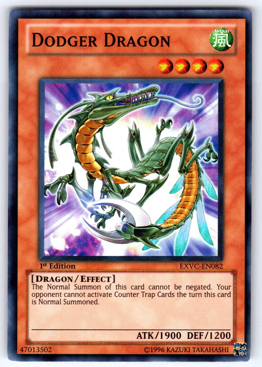 Dodger Dragon 1st Edition Super Rare Extreme Victory EXVC-EN082 NM 2011