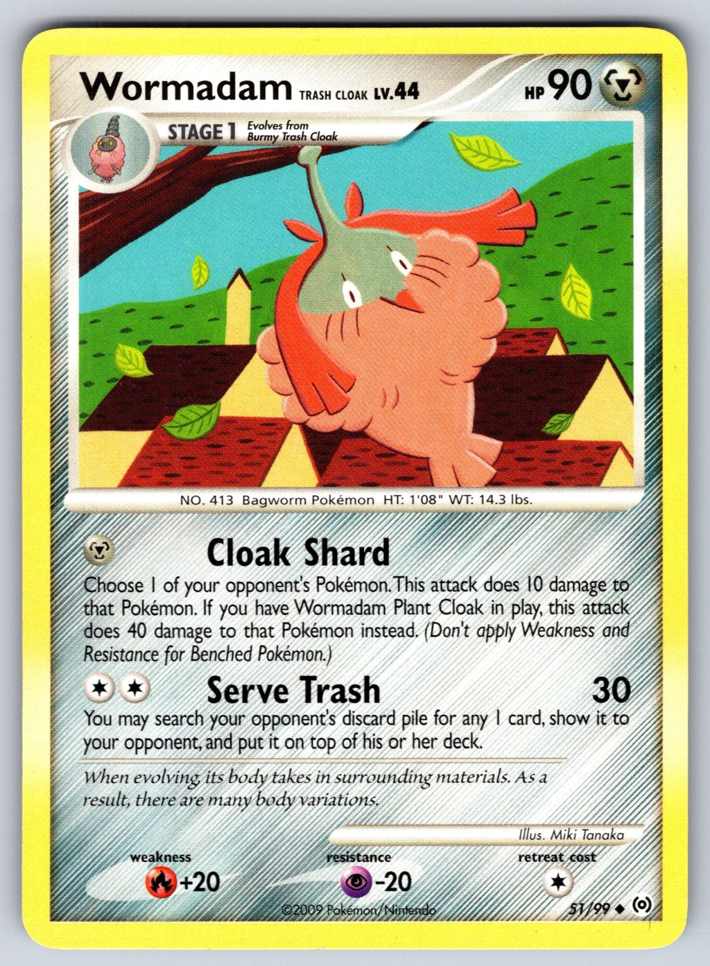 Wormadam Trash Cloak Uncommon Arceus 51/99 LP 2009