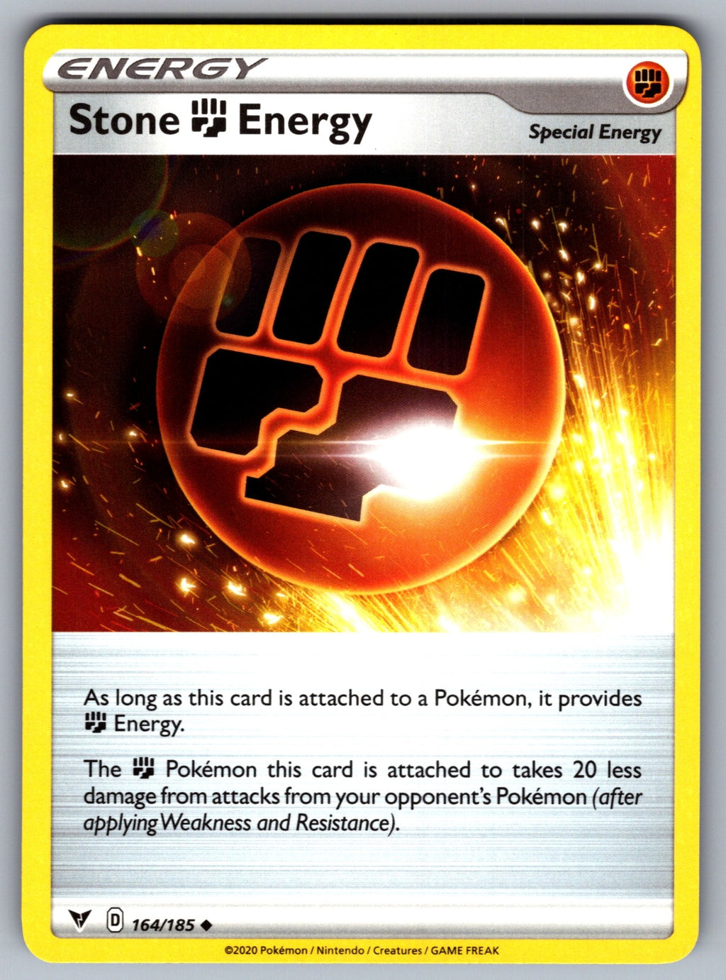 Stone Fighting Energy Uncommon SWSH04: Vivid Voltage 164/185 NM 2020
