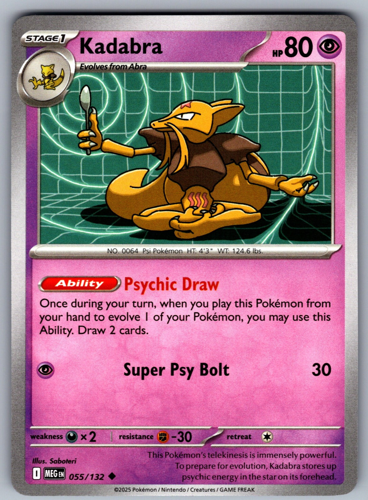 Kadabra Uncommon ME01: Mega Evolution 055/132 NM 2025