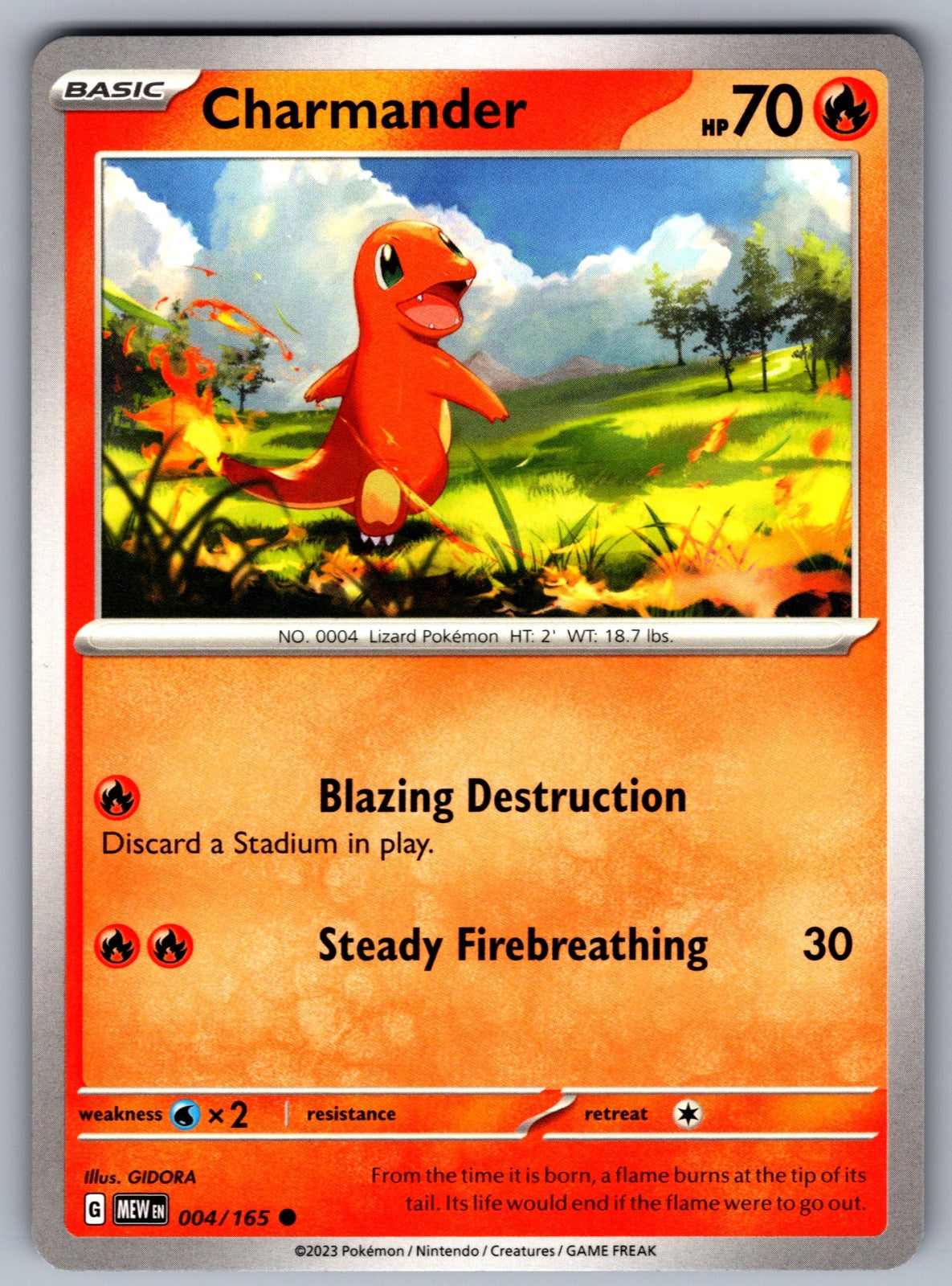 Charmander Common SV: Scarlet & Violet 151 004/165 NM 2023
