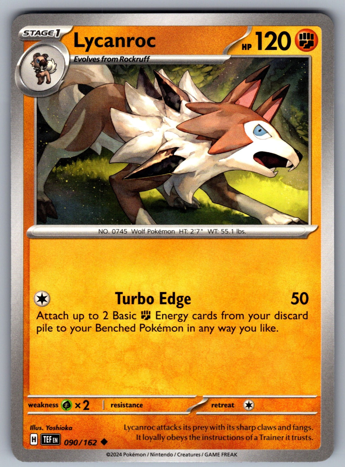 Lycanroc Uncommon SV05: Temporal Forces 090/162 NM 2024