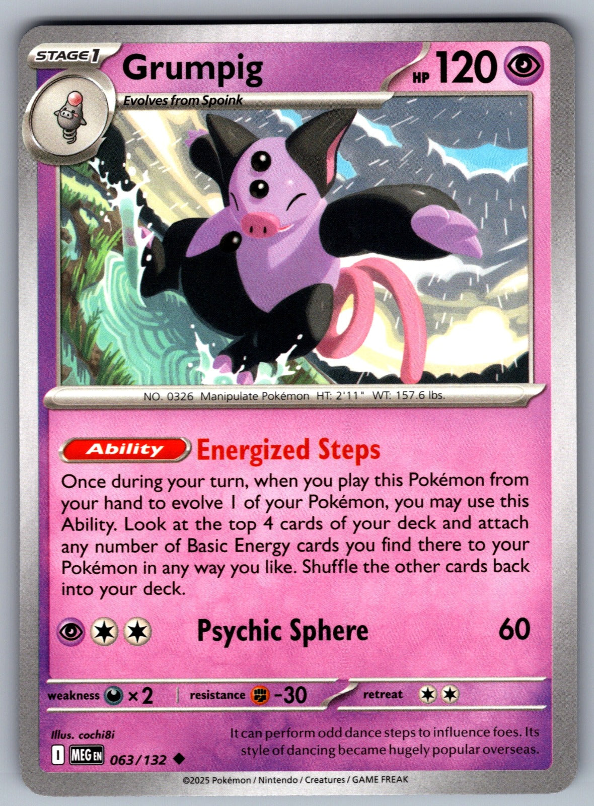 Grumpig Uncommon ME01: Mega Evolution 063/132 NM 2025