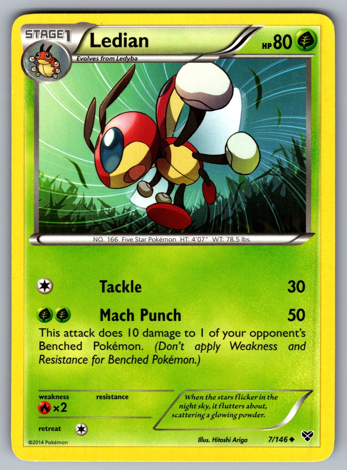 Ledian Uncommon XY Base Set 7/146 LP 2014