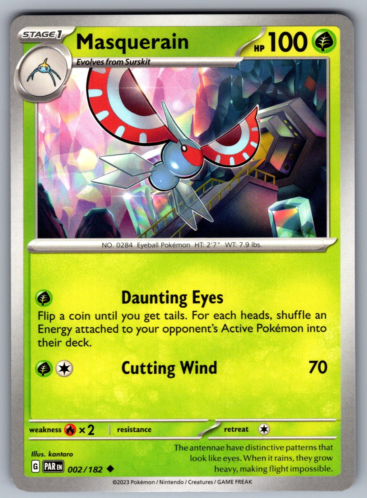 Masquerain Uncommon SV04: Paradox Rift 002/182 NM 2023