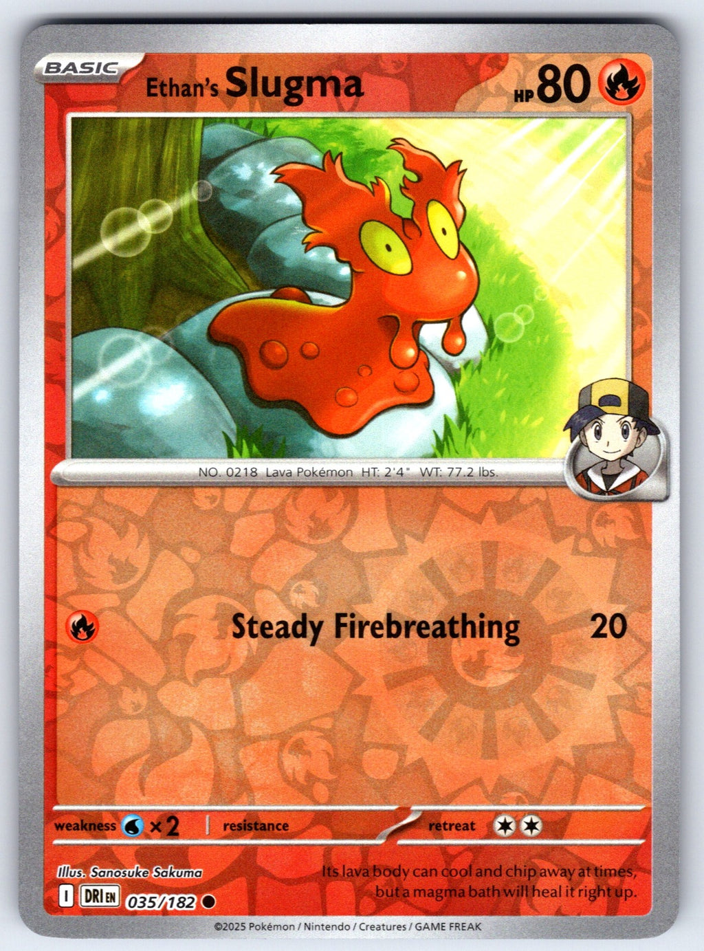 Ethan's Slugma Reverse Holo Common ME: Ascended Heroes 023/217 NM 2026