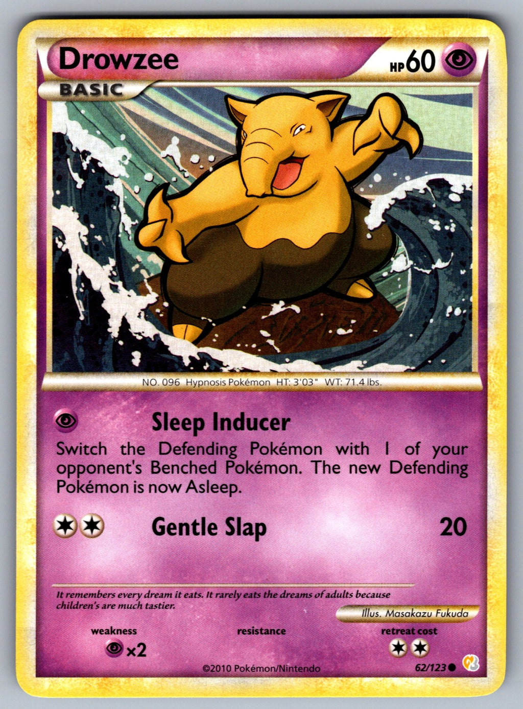 Drowzee Common HeartGold SoulSilver 62/123 LP 2010