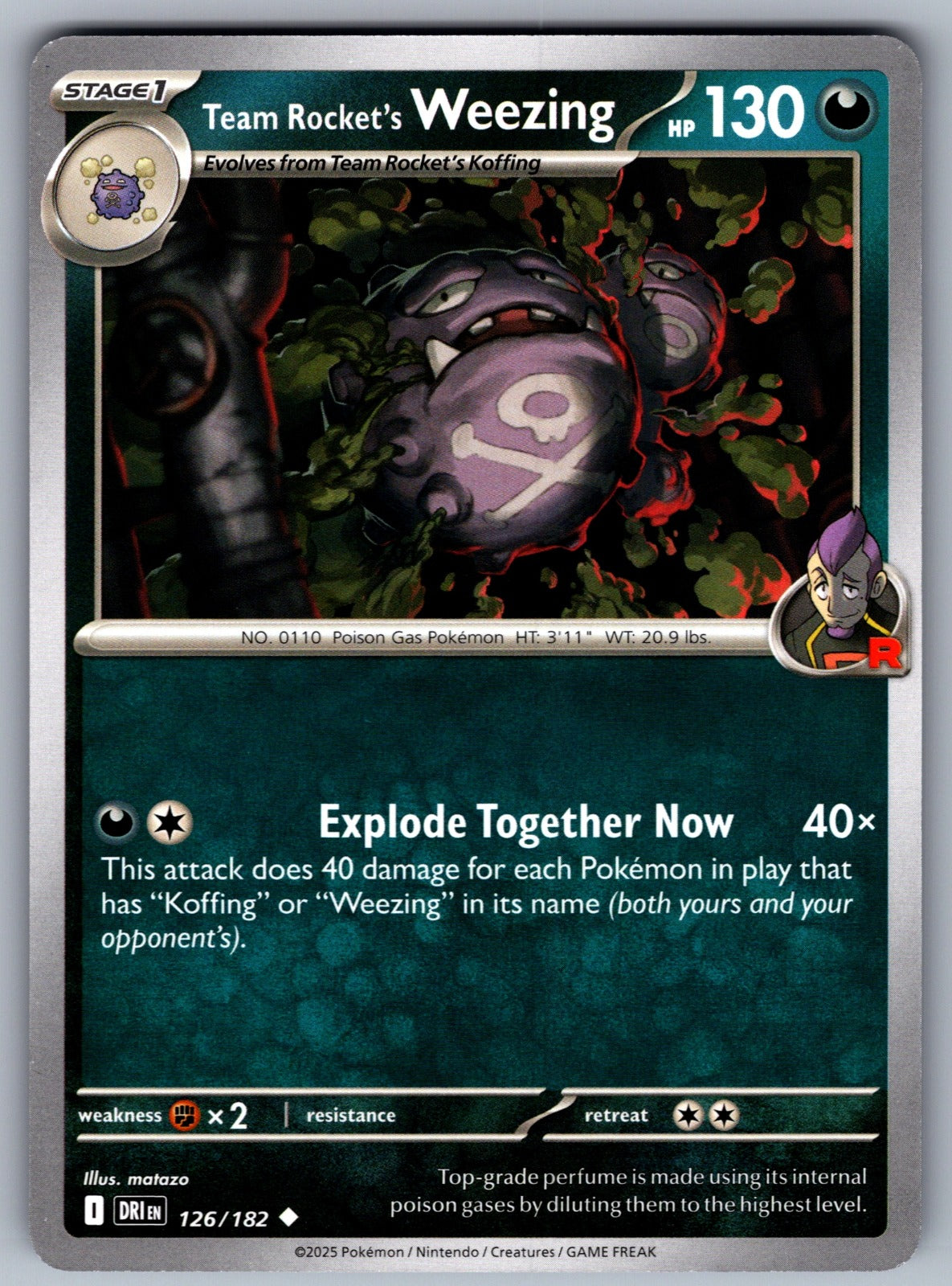 Team Rocket's Weezing Uncommon SV10: Destined Rivals 126/182 NM 2025