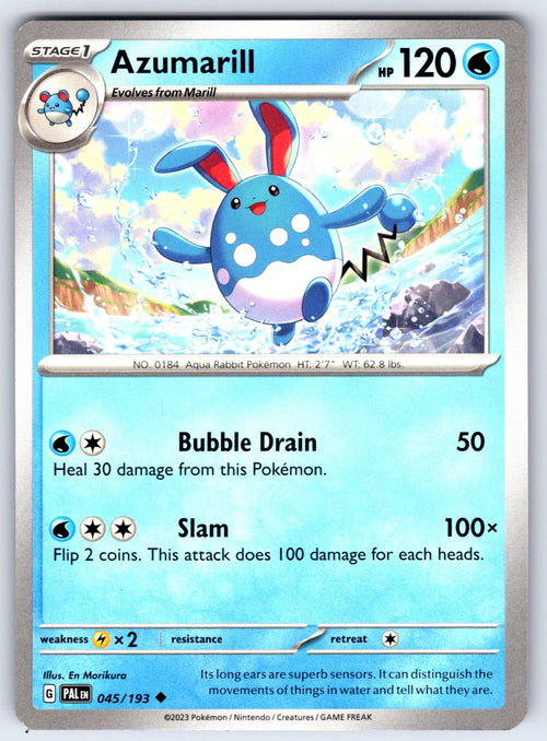 Azumarill Uncommon SV02: Paldea Evolved 045/193 LP 2023