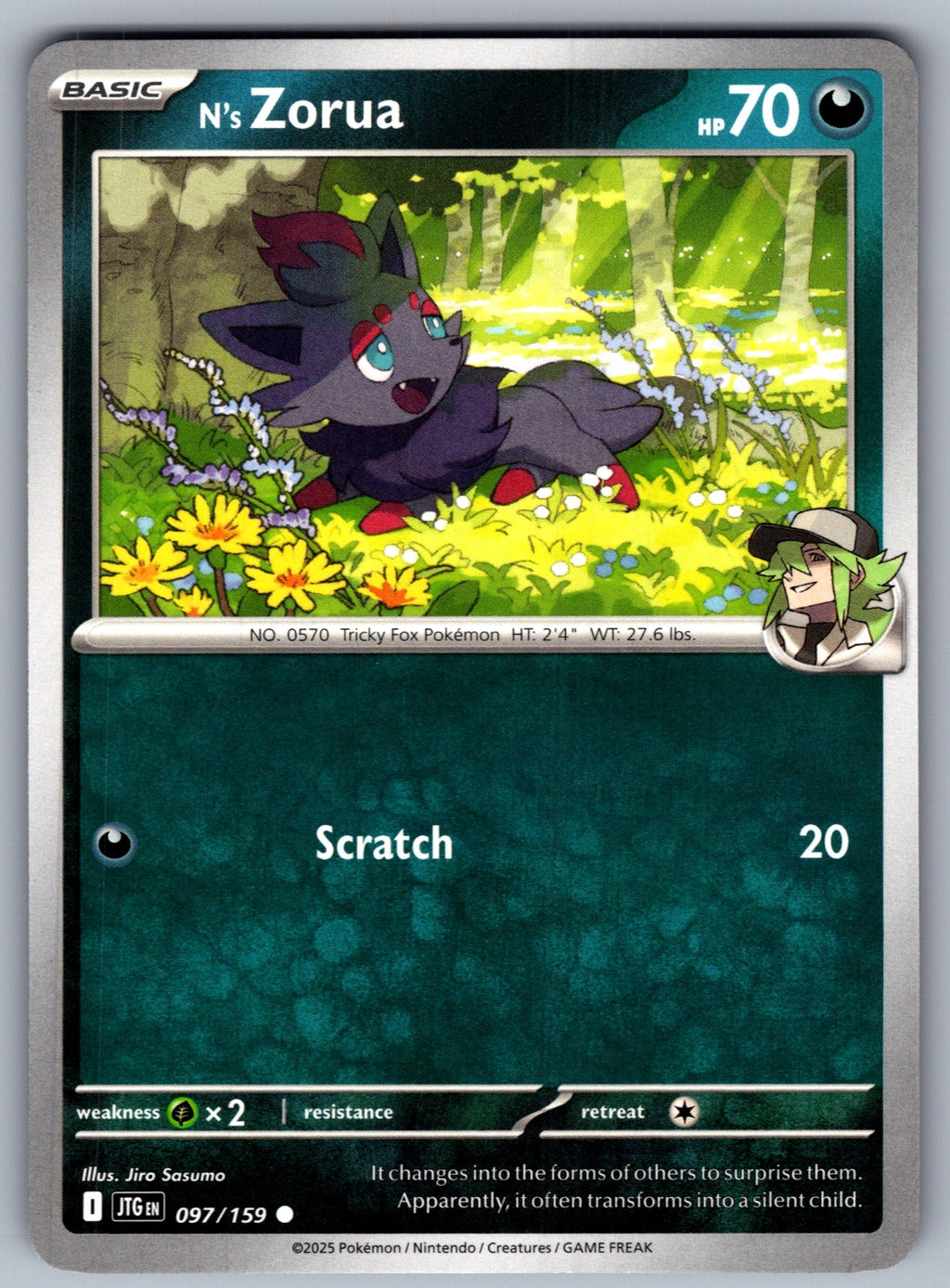 N's Zorua Common SV09: Journey Together 097/159 NM 2025