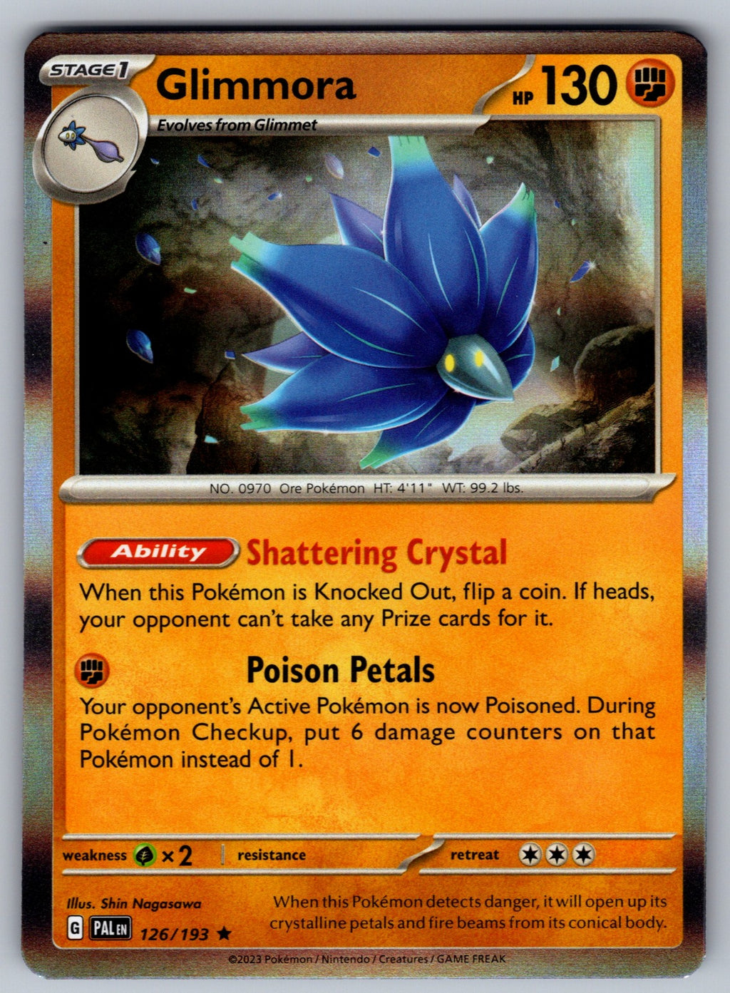 Glimmora Holo Rare SV02: Paldea Evolved 126/193 NM 2023