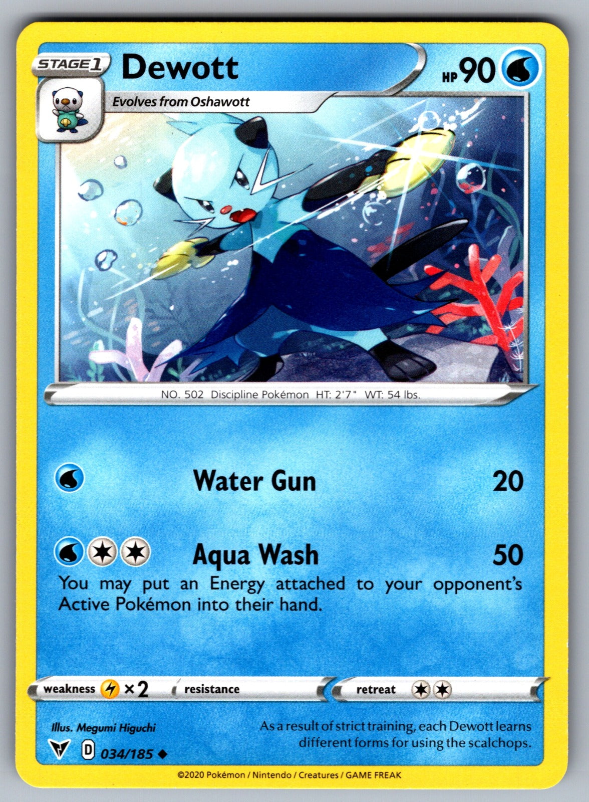 Dewott Uncommon SWSH04: Vivid Voltage 034/185 NM 2020