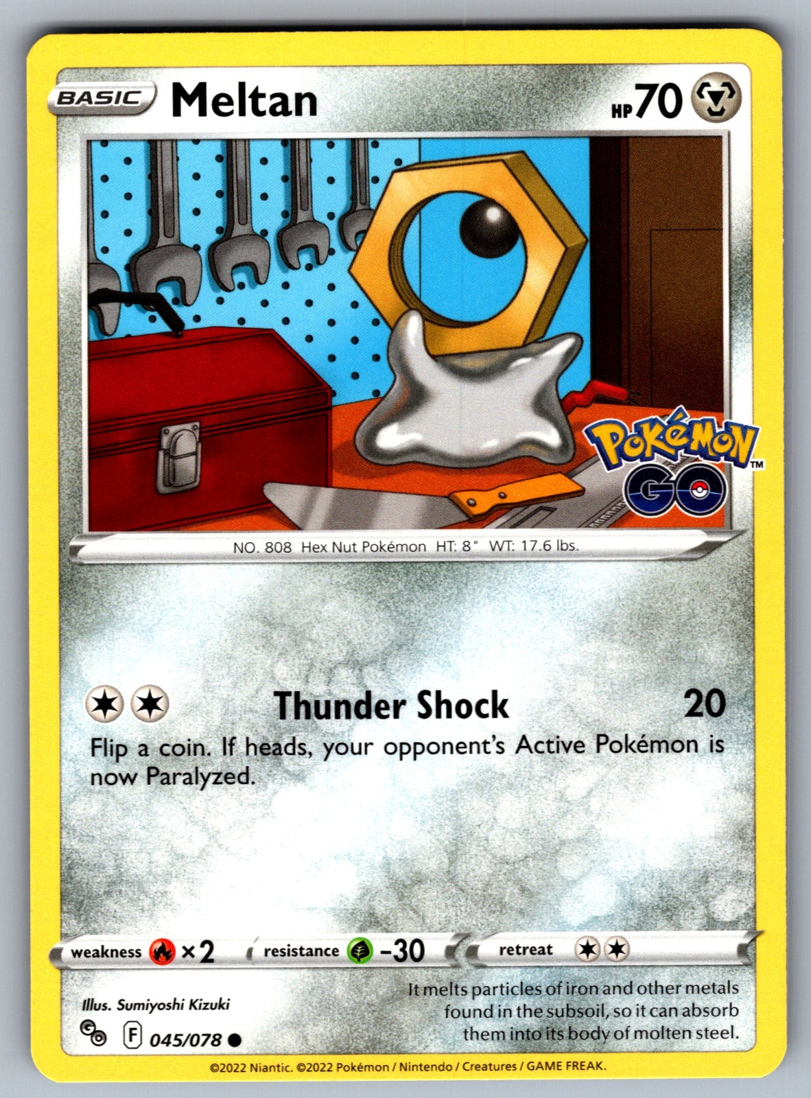 Meltan Common Pokemon GO 045/078 NM 2022