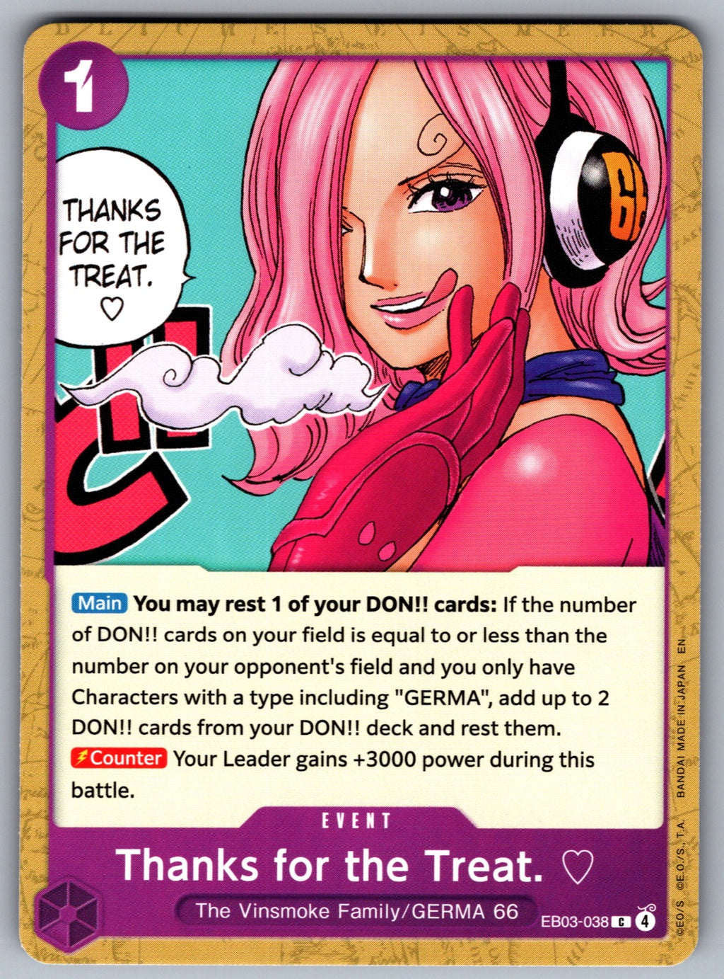 Thanks for the Treat. C Extra Booster: One Piece Heroines Edition EB03-038 NM 20