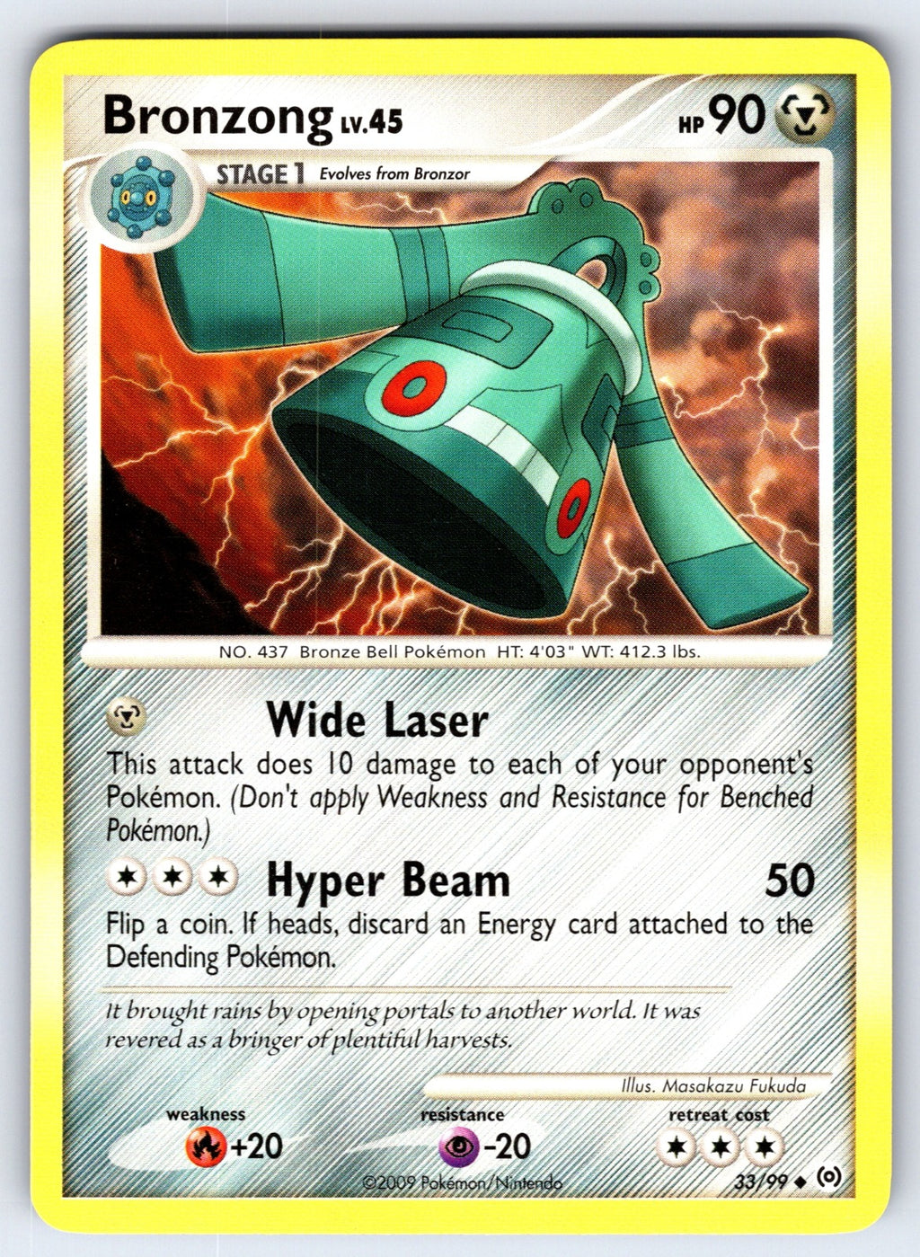 Bronzong (33) Uncommon Arceus 33/99 LP 2009