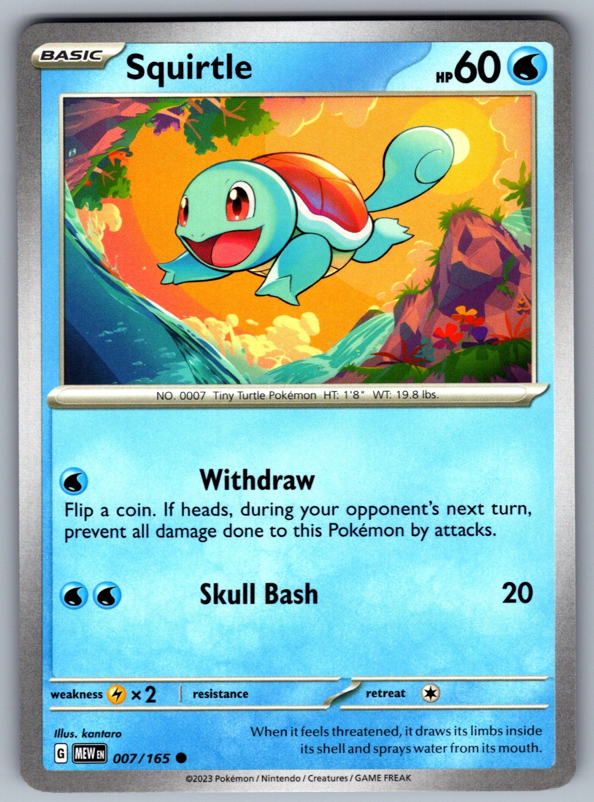 Squirtle Common SV: Scarlet & Violet 151 007/165 NM 2023