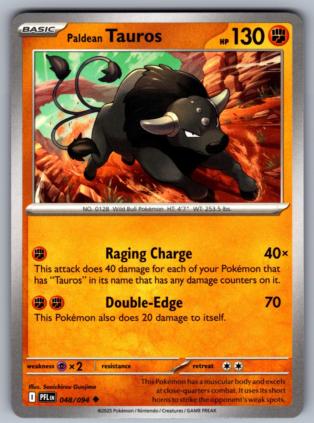 Paldean Tauros Uncommon ME02: Phantasmal Flames 048/094 NM 2025