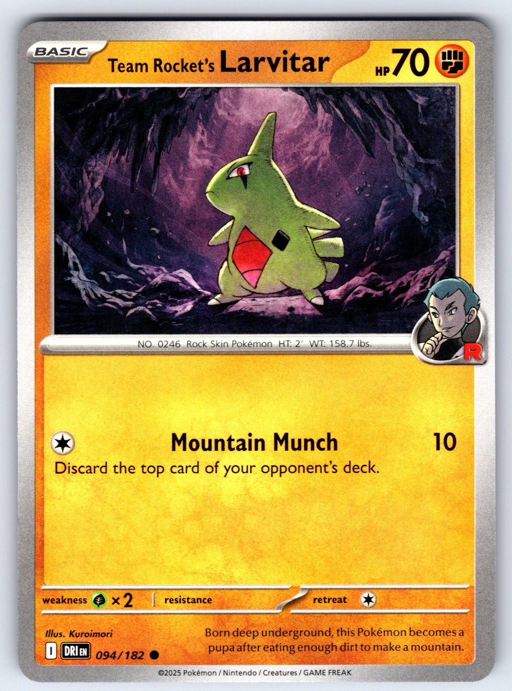 Team Rocket's Larvitar Common SV10: Destined Rivals 094/182 NM 2025