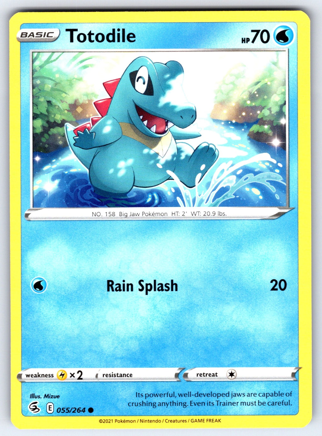 Totodile Common SWSH08: Fusion Strike 055/264 NM 2021