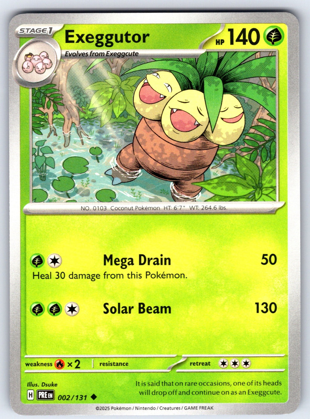 Exeggutor Uncommon SV: Prismatic Evolutions 002/131 NM 2025