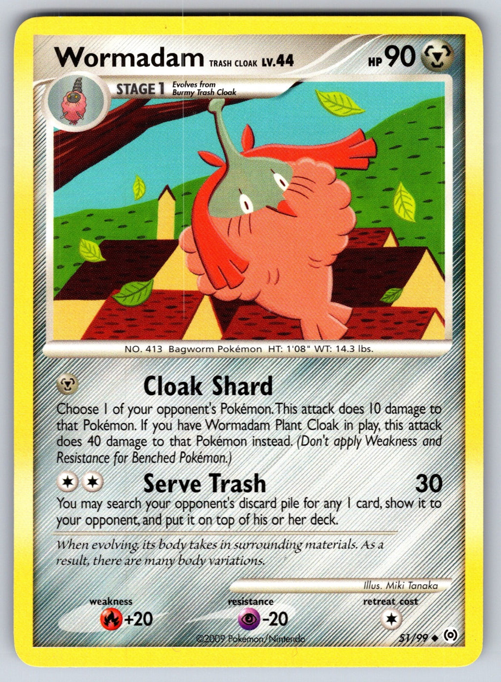 Wormadam Trash Cloak Uncommon Arceus 51/99 LP 2009