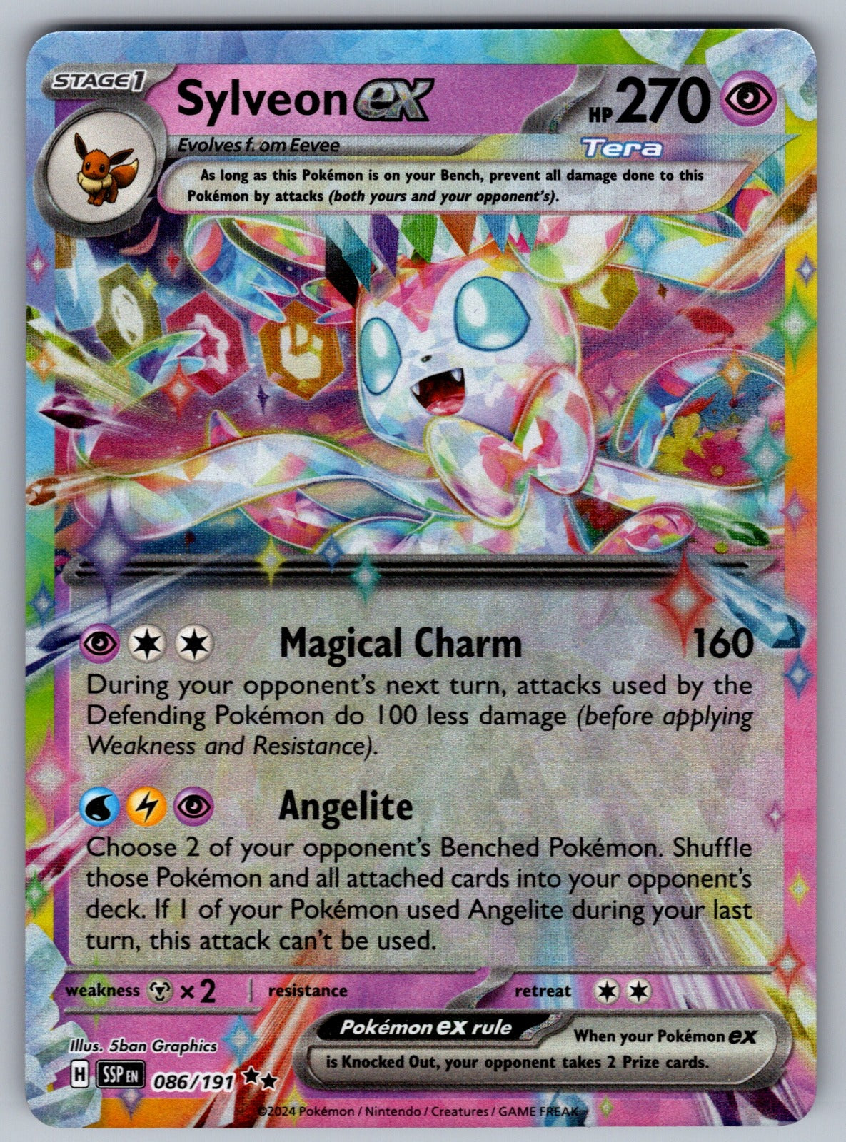 Sylveon ex Holo Double Rare SV08: Surging Sparks 086/191 NM 2024