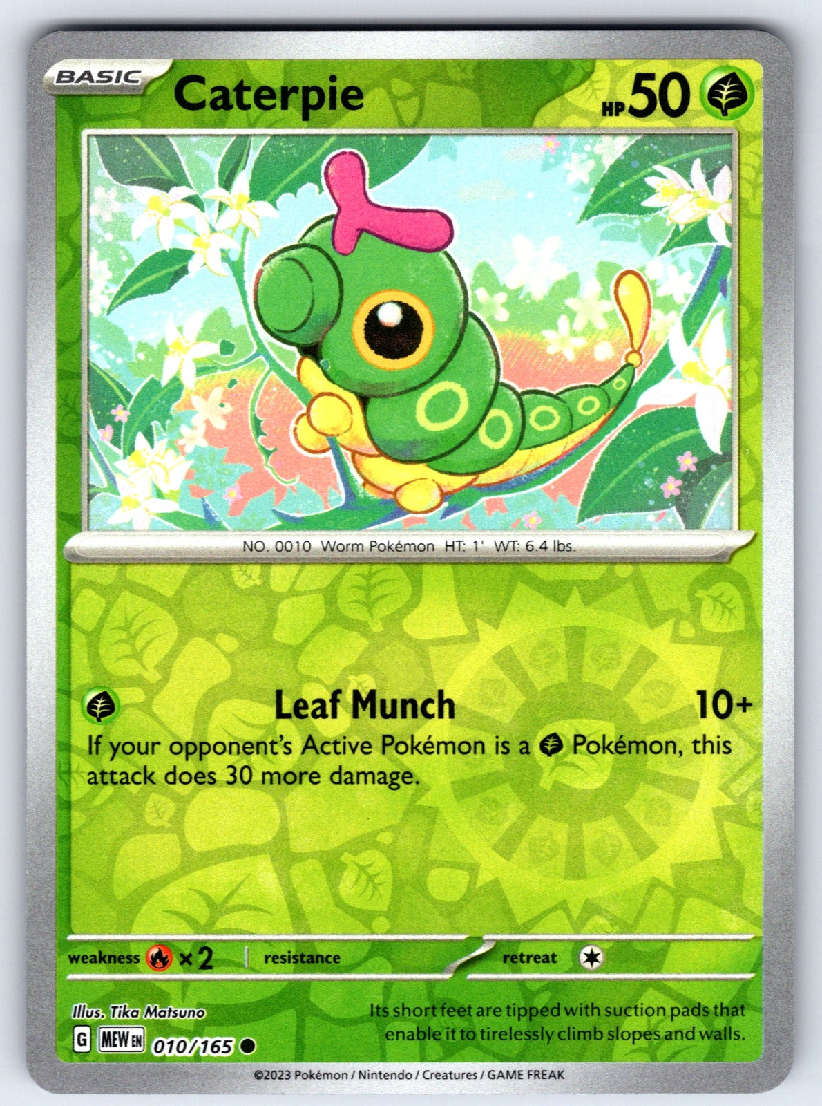 Caterpie Reverse Holo Common SV: Scarlet & Violet 151 010/165 NM 2023