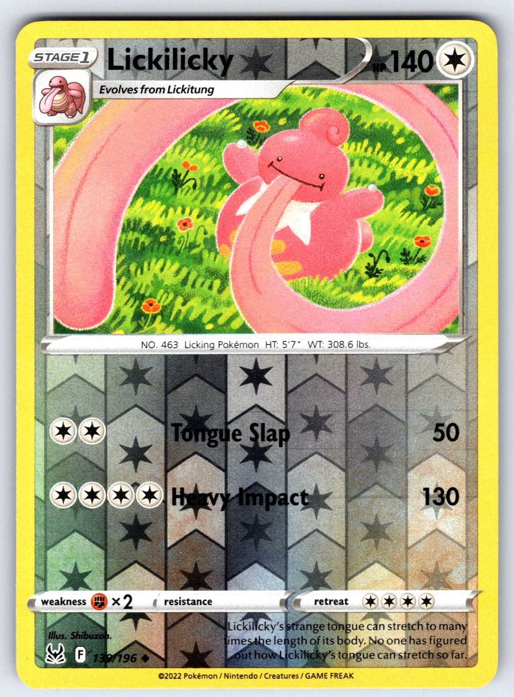 Lickilicky Reverse Holo Uncommon SWSH11: Lost Origin 139/196 NM 2022
