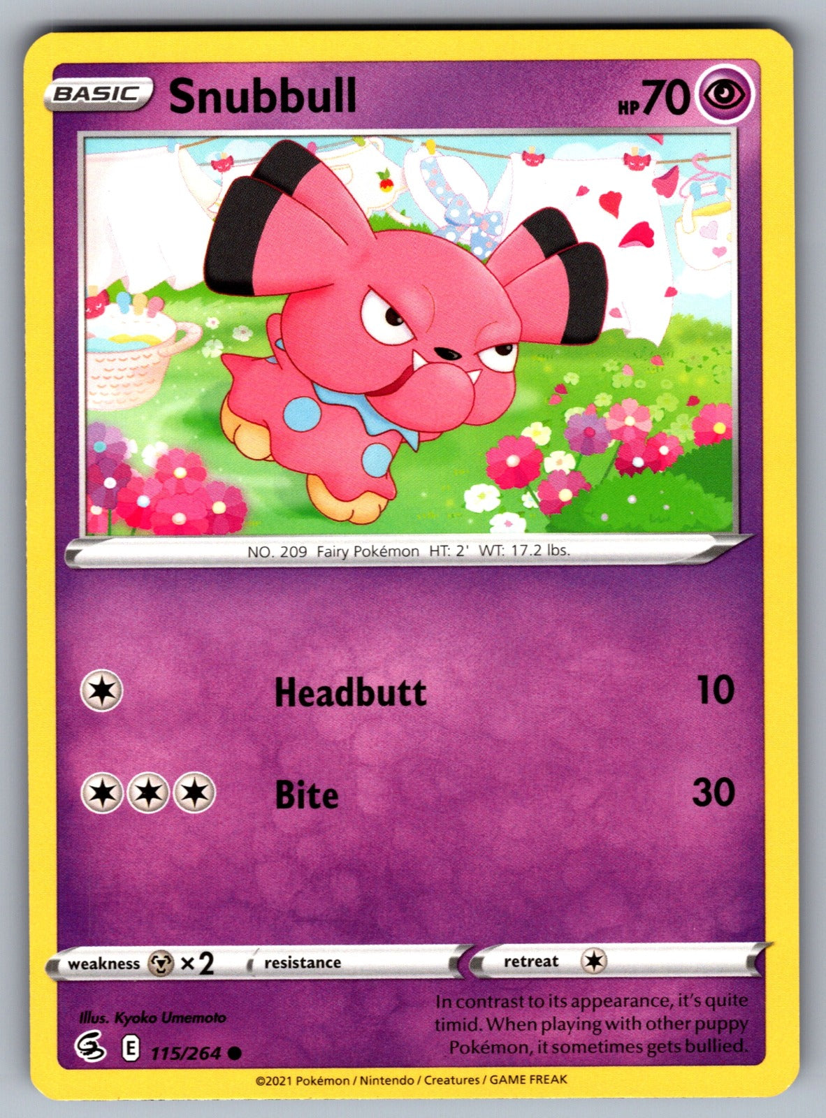 Snubbull Common SWSH08: Fusion Strike 115/264 NM 2021