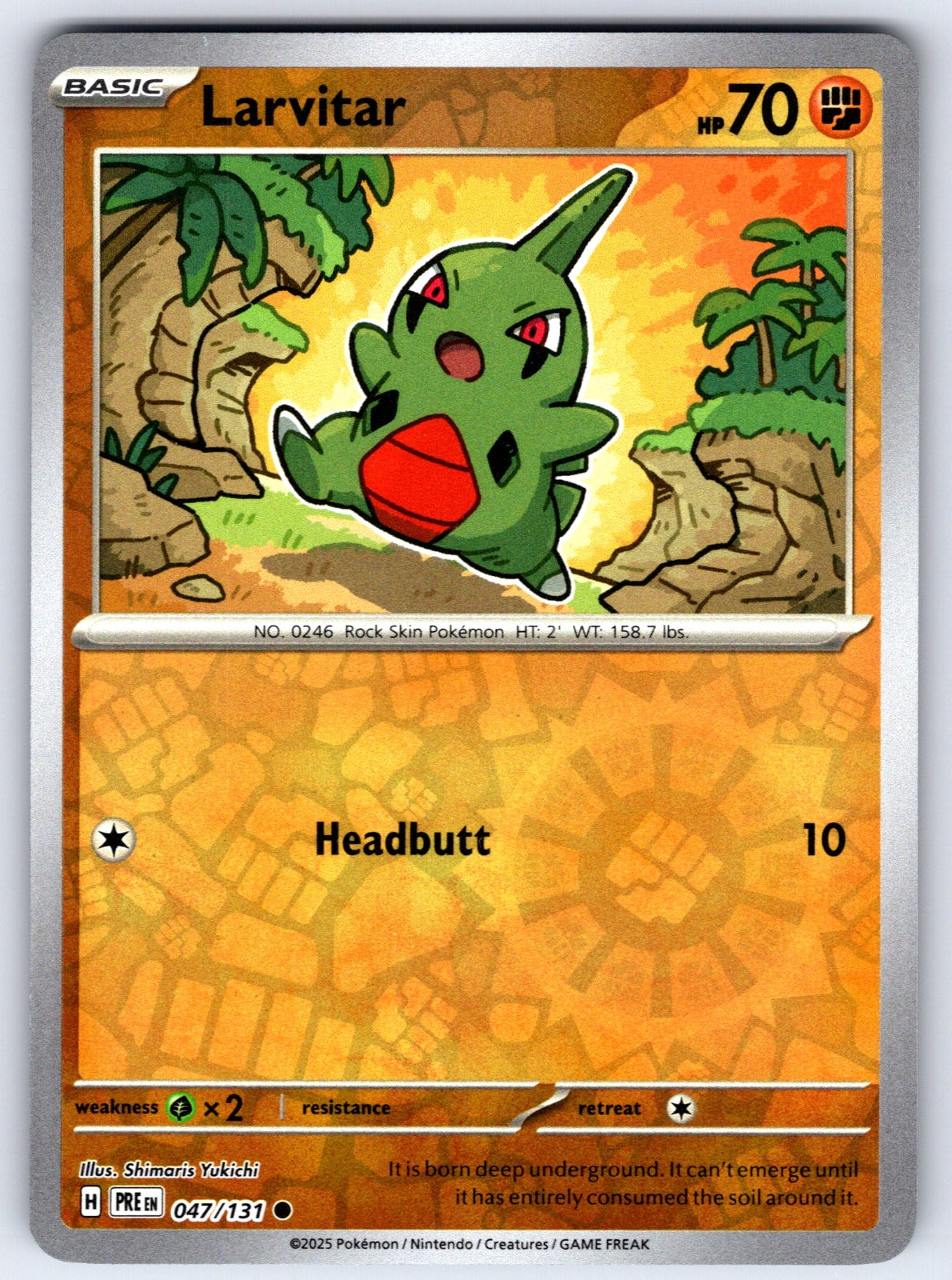 Larvitar Reverse Holo Common SV: Prismatic Evolutions 047/131 NM 2025