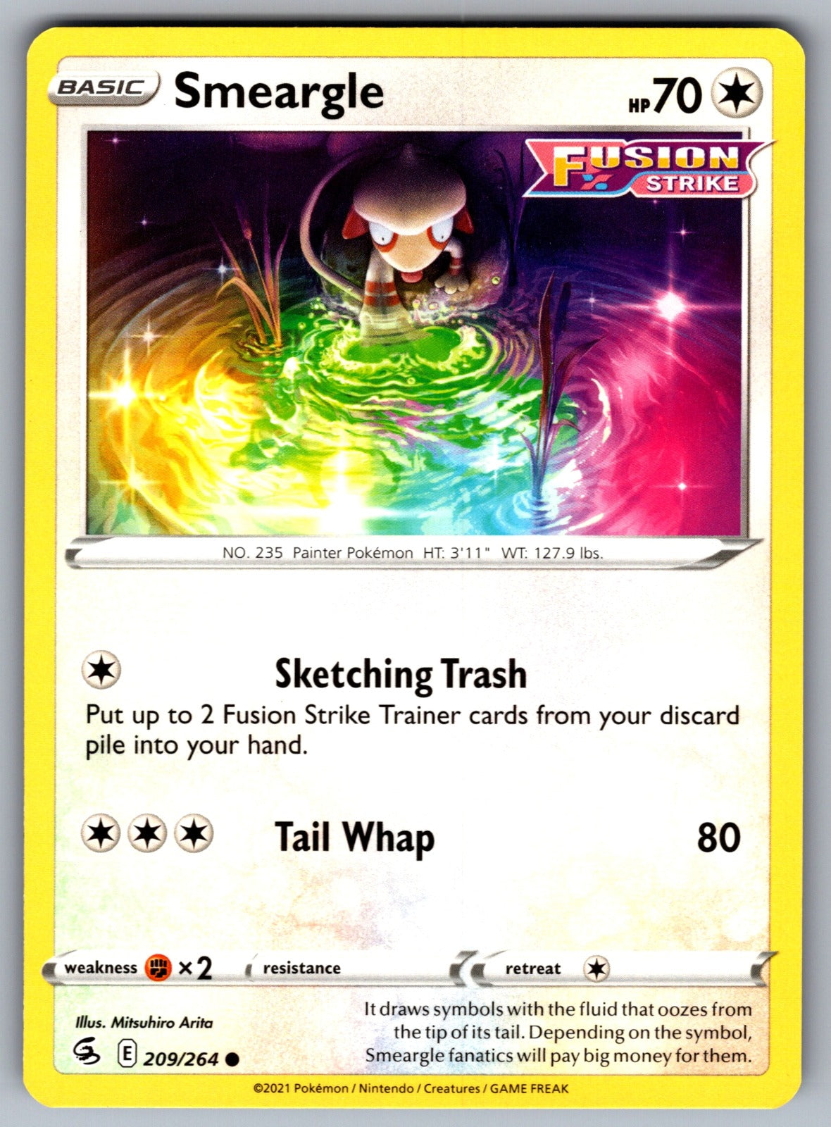 Smeargle Common SWSH08: Fusion Strike 209/264 NM 2021