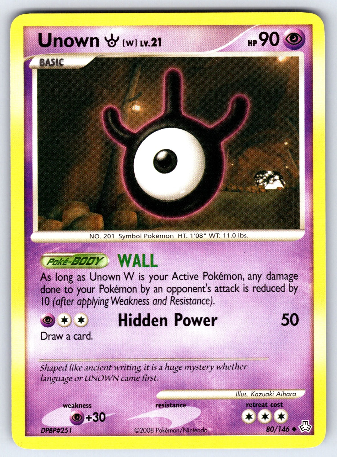 Unown (W) Uncommon Legends Awakened 80/146 LP 2008