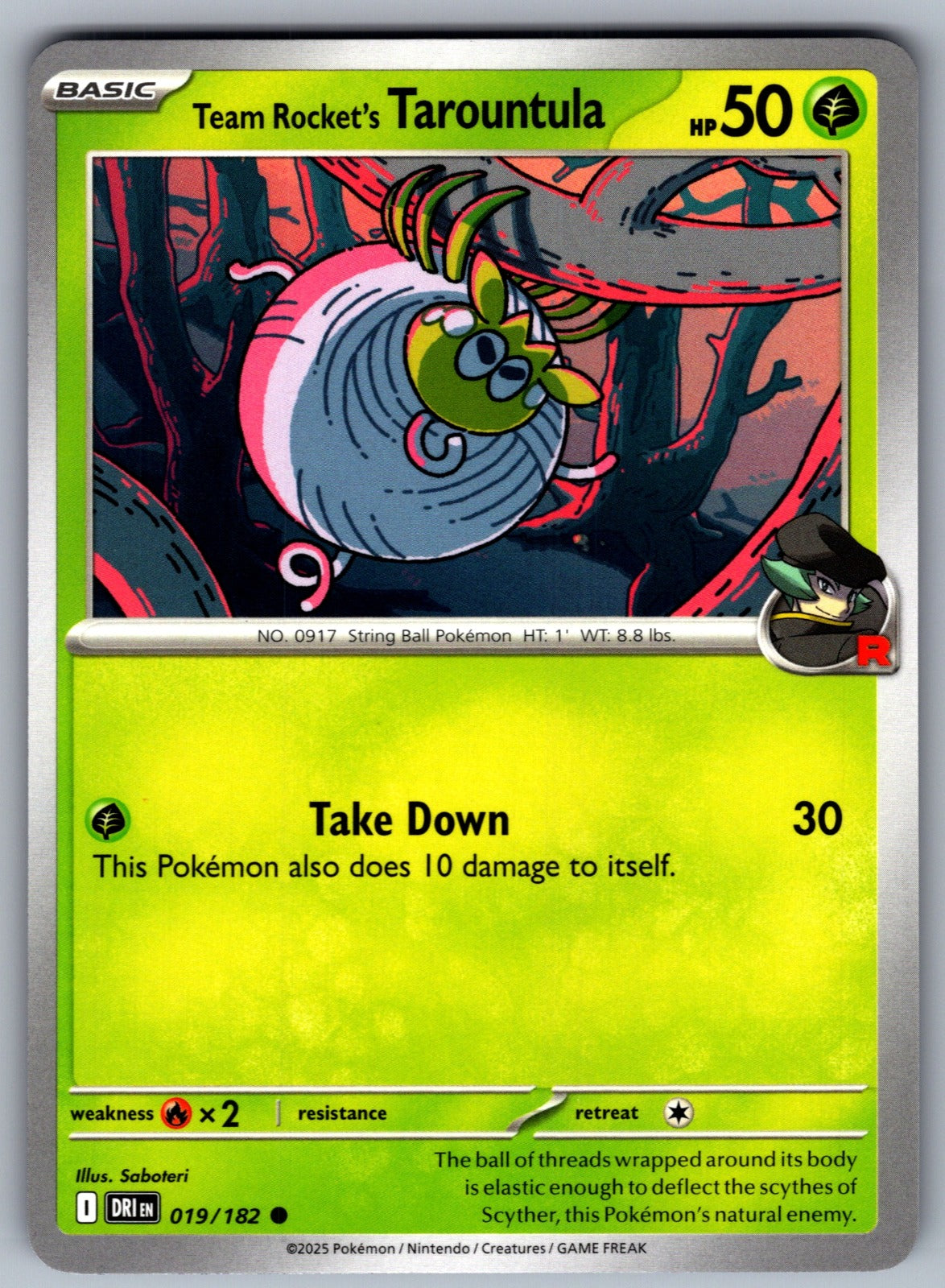Team Rocket's Tarountula Common SV10: Destined Rivals 019/182 NM 2025