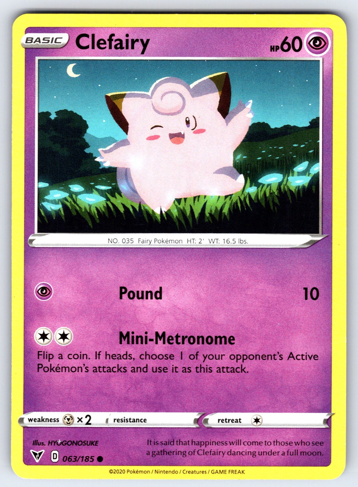 Clefairy Common SWSH04: Vivid Voltage 063/185 LP 2020