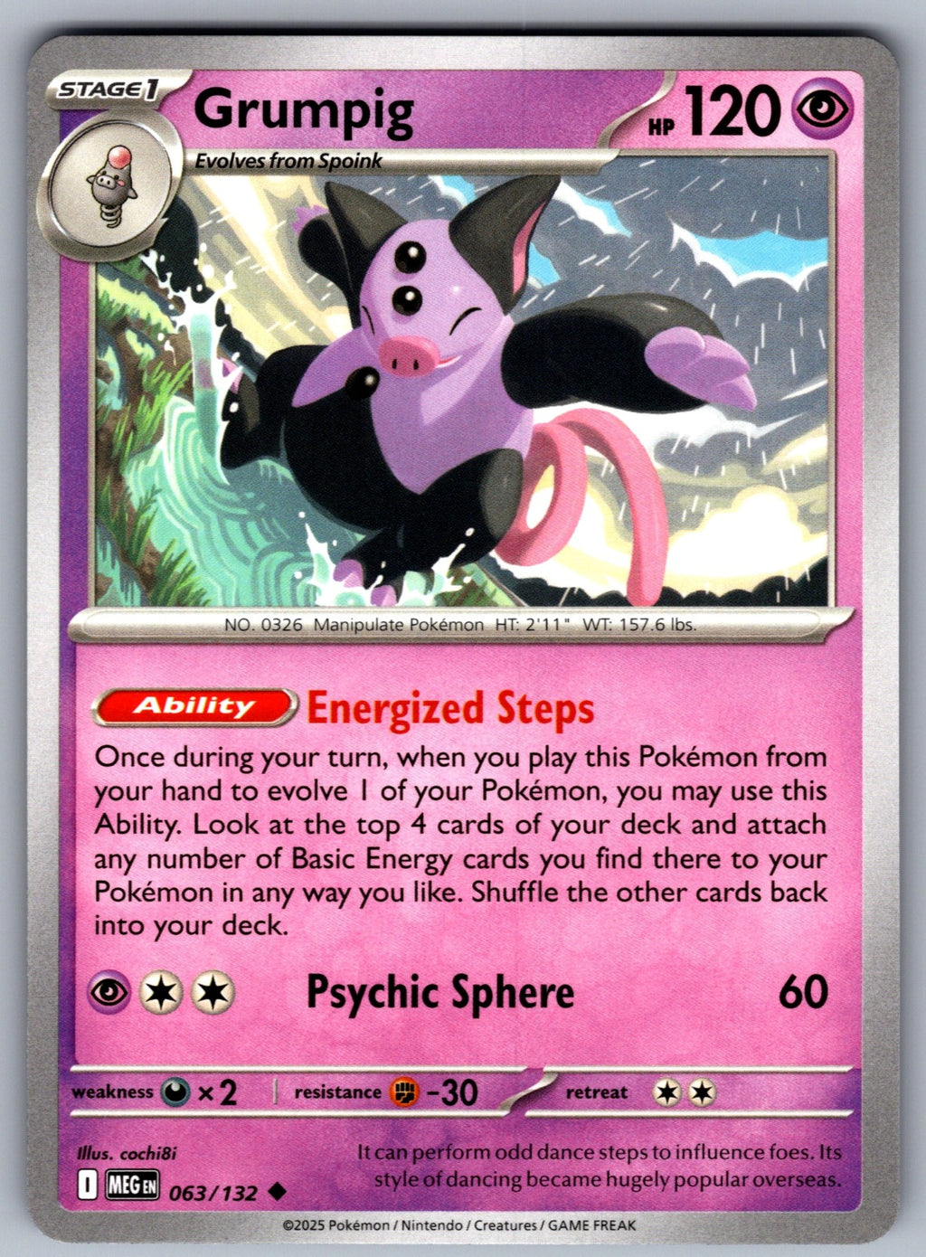 Grumpig Uncommon ME01: Mega Evolution 063/132 NM 2025