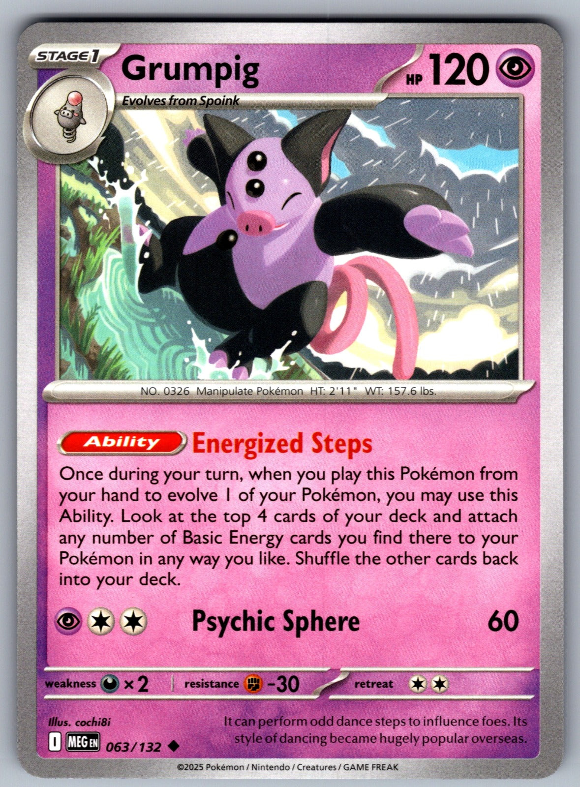 Grumpig Uncommon ME01: Mega Evolution 063/132 NM 2025