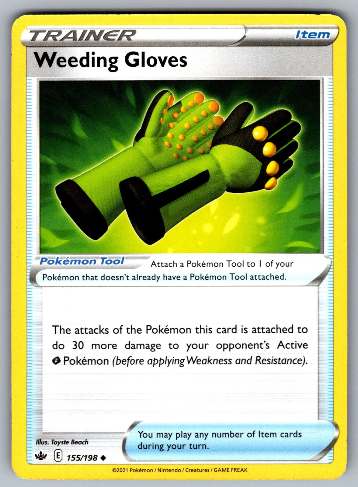 Weeding Gloves Uncommon SWSH06: Chilling Reign 155/198 NM 2021