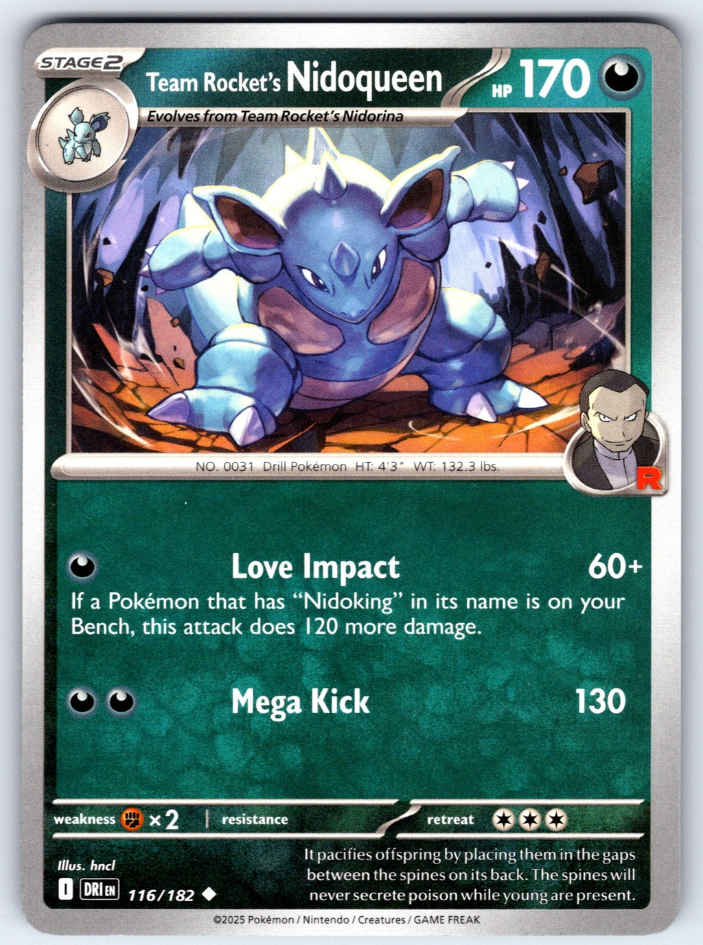 Team Rocket's Nidoqueen Uncommon SV10: Destined Rivals 116/182 NM 2025