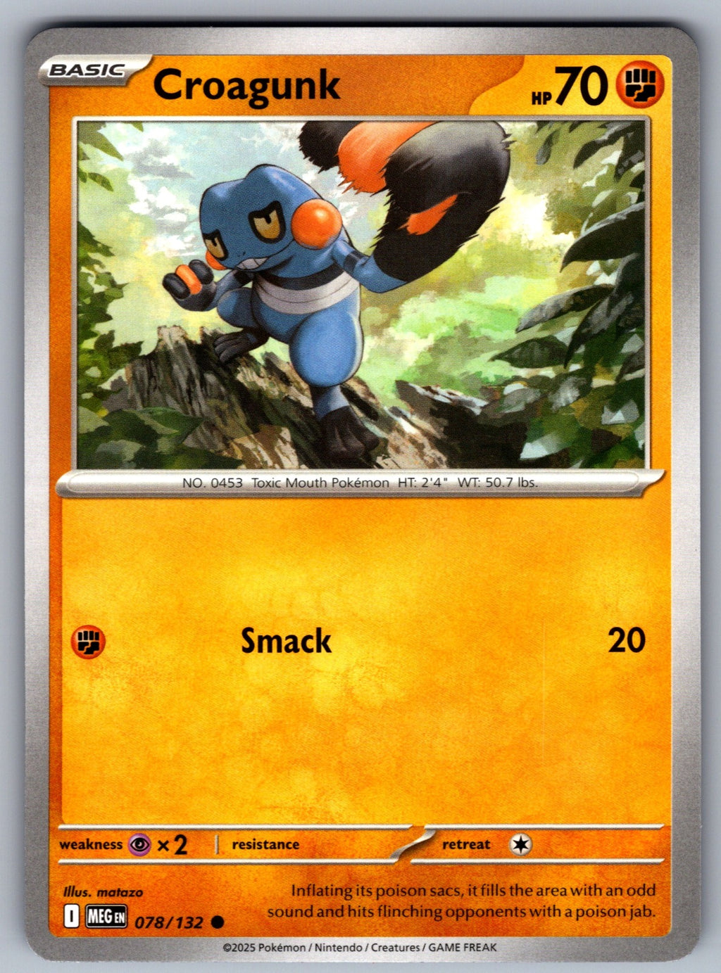Croagunk Common ME01: Mega Evolution 078/132 NM 2025